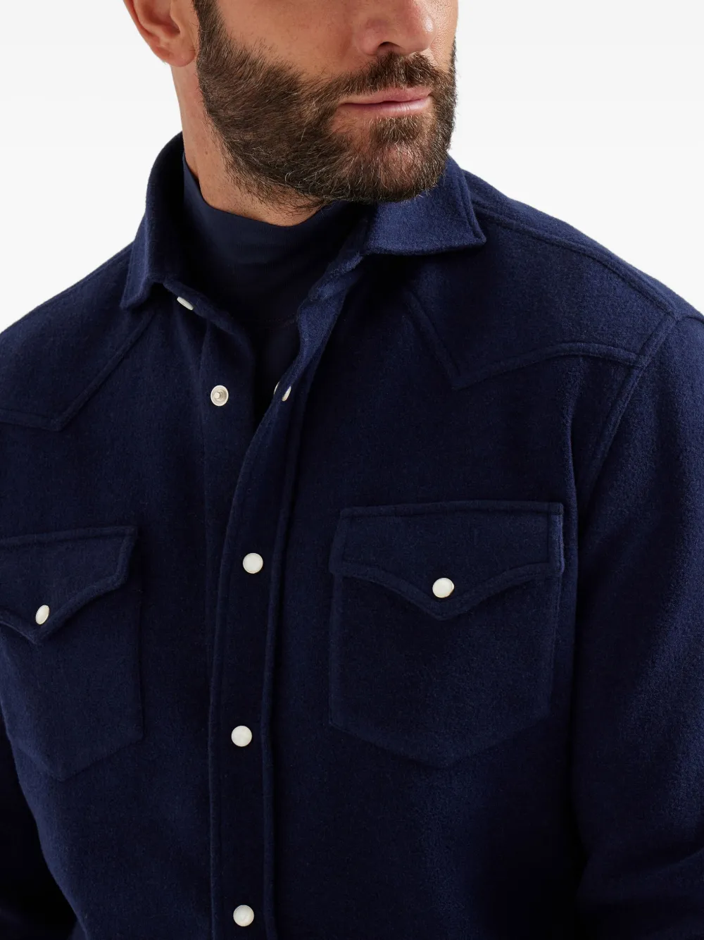 Brunello Cucinelli Overhemd met drukknoopsluiting Blauw