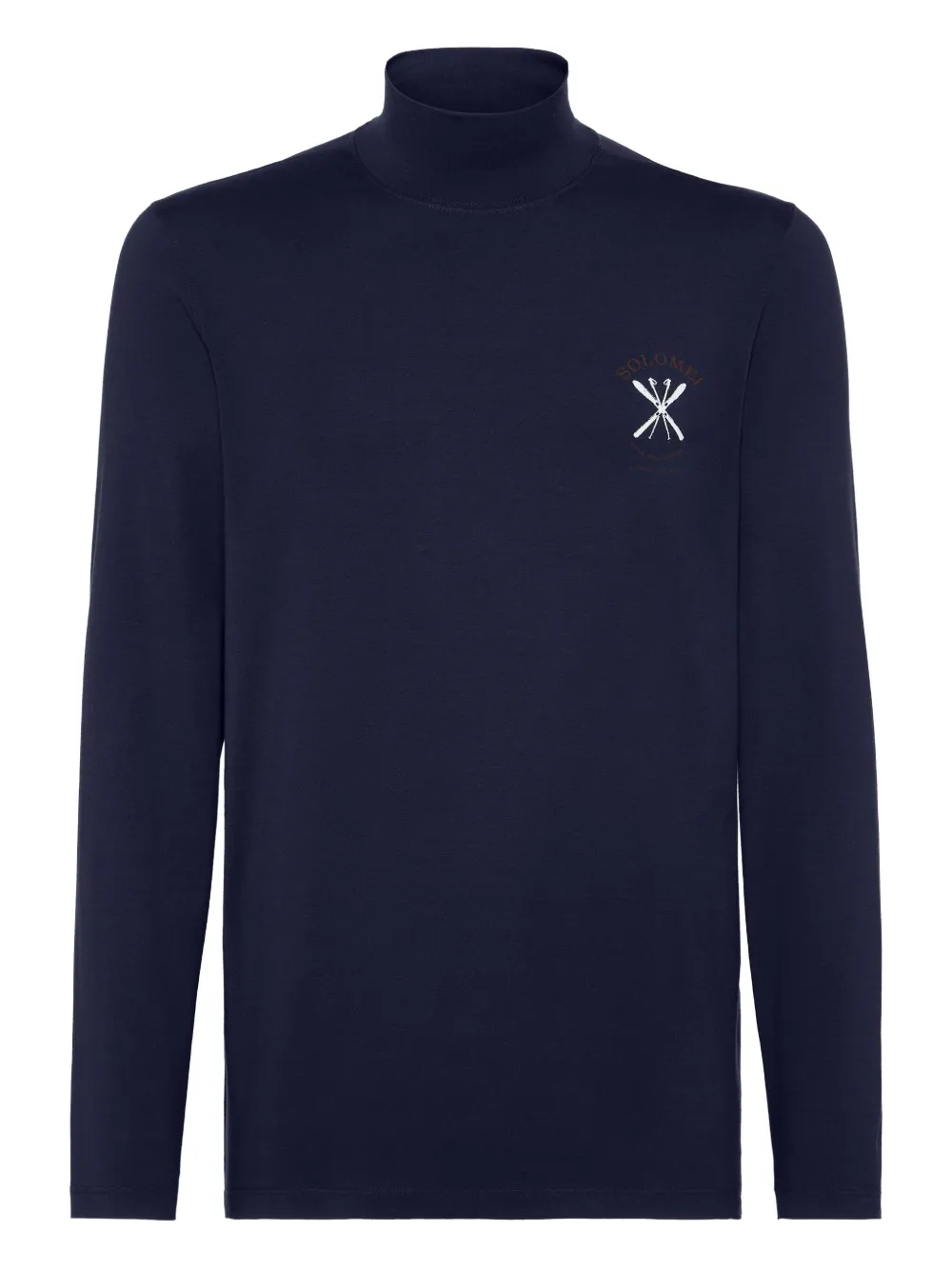 Brunello Cucinelli print turtleneck T-shirt | Blue | Image 1