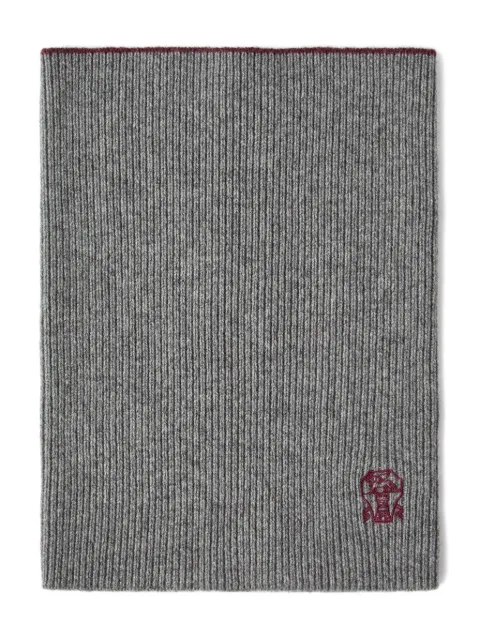 Brunello Cucinelli ribbed embroidered neck warmer