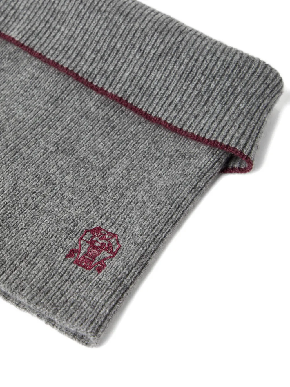 Brunello Cucinelli Geribbelde nekwarmer met geborduurd Grijs