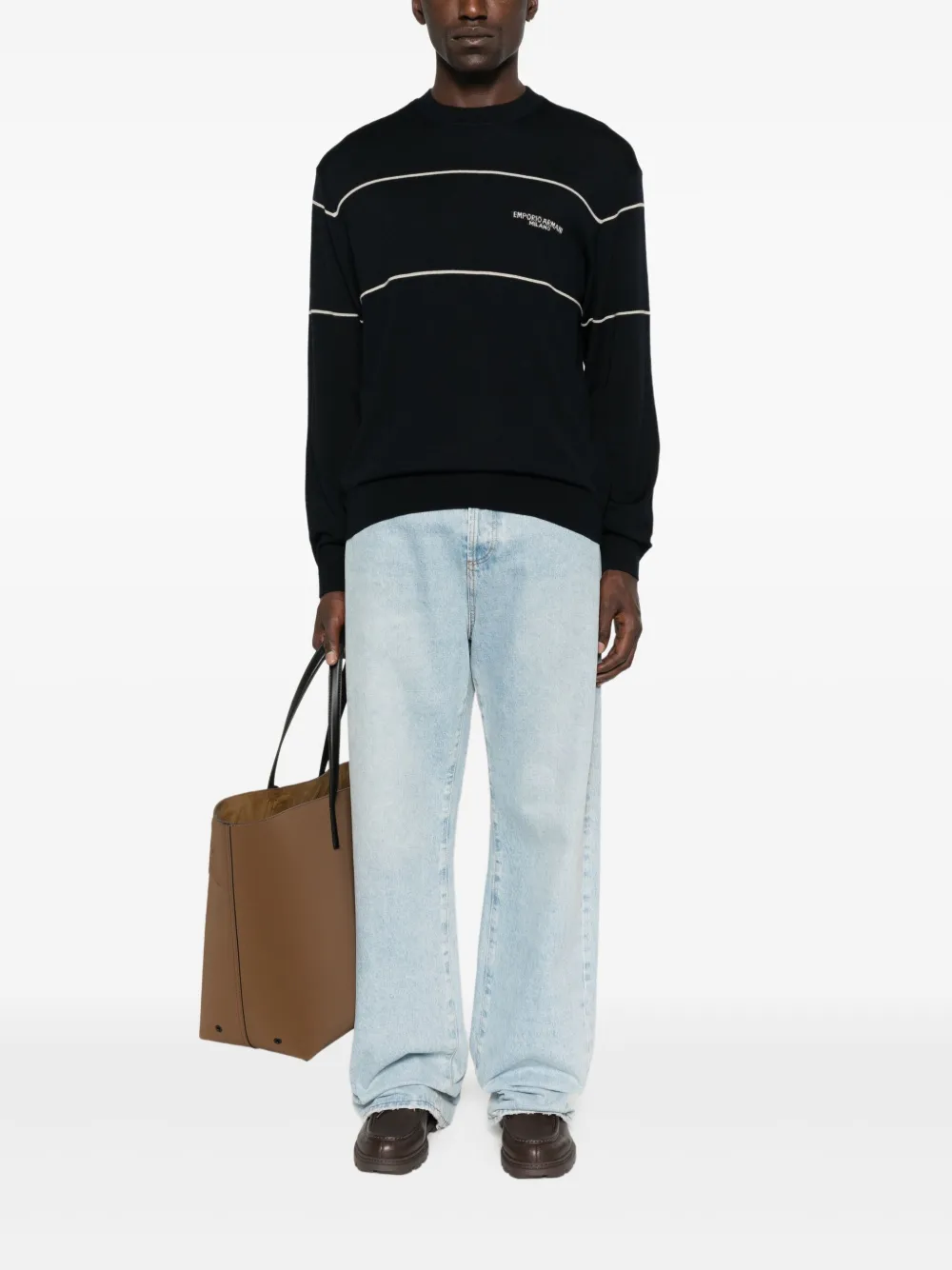 Emporio Armani Gestreepte trui - Blauw