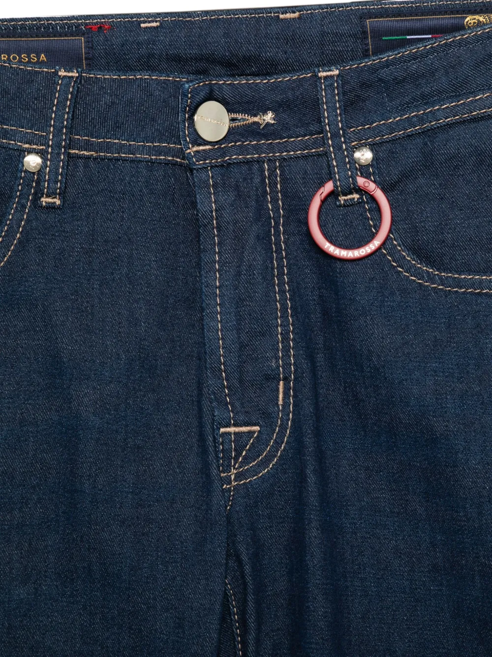Sartoria Tramarossa Jeans met vijf zakken en ringdetail Blauw