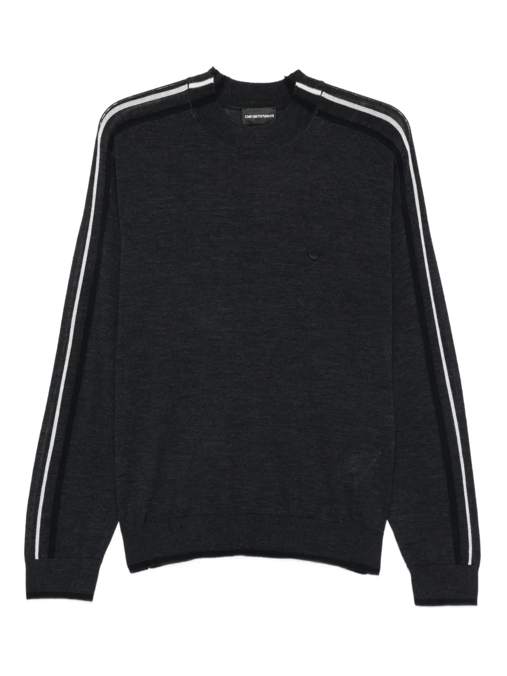 Emporio Armani stripes-detailing wool sweater | Grey | Image 1