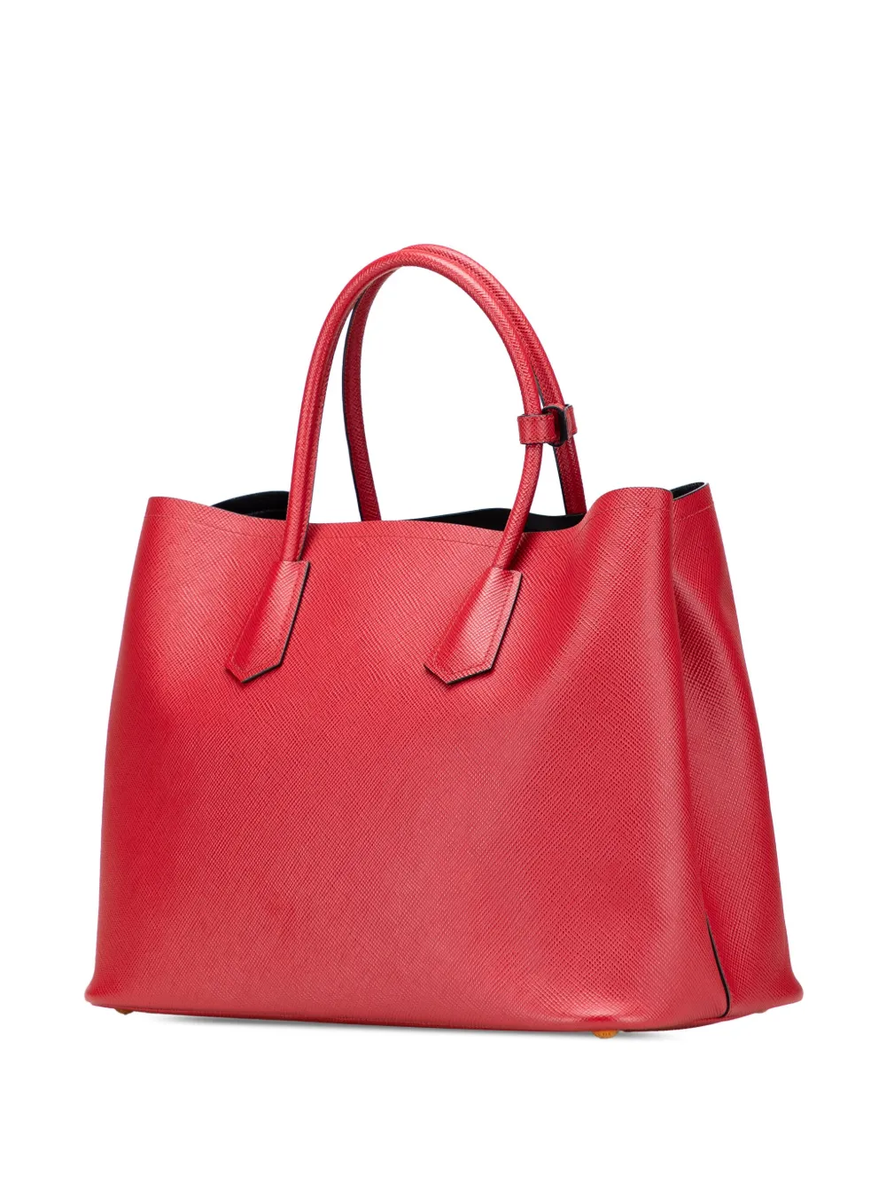 Pre-owned Prada 2010-2025 Medium Saffiano Cuir Double Satchel In Red