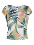 Lygia & Nanny Symi leaf-print tie-back T-shirt - Green