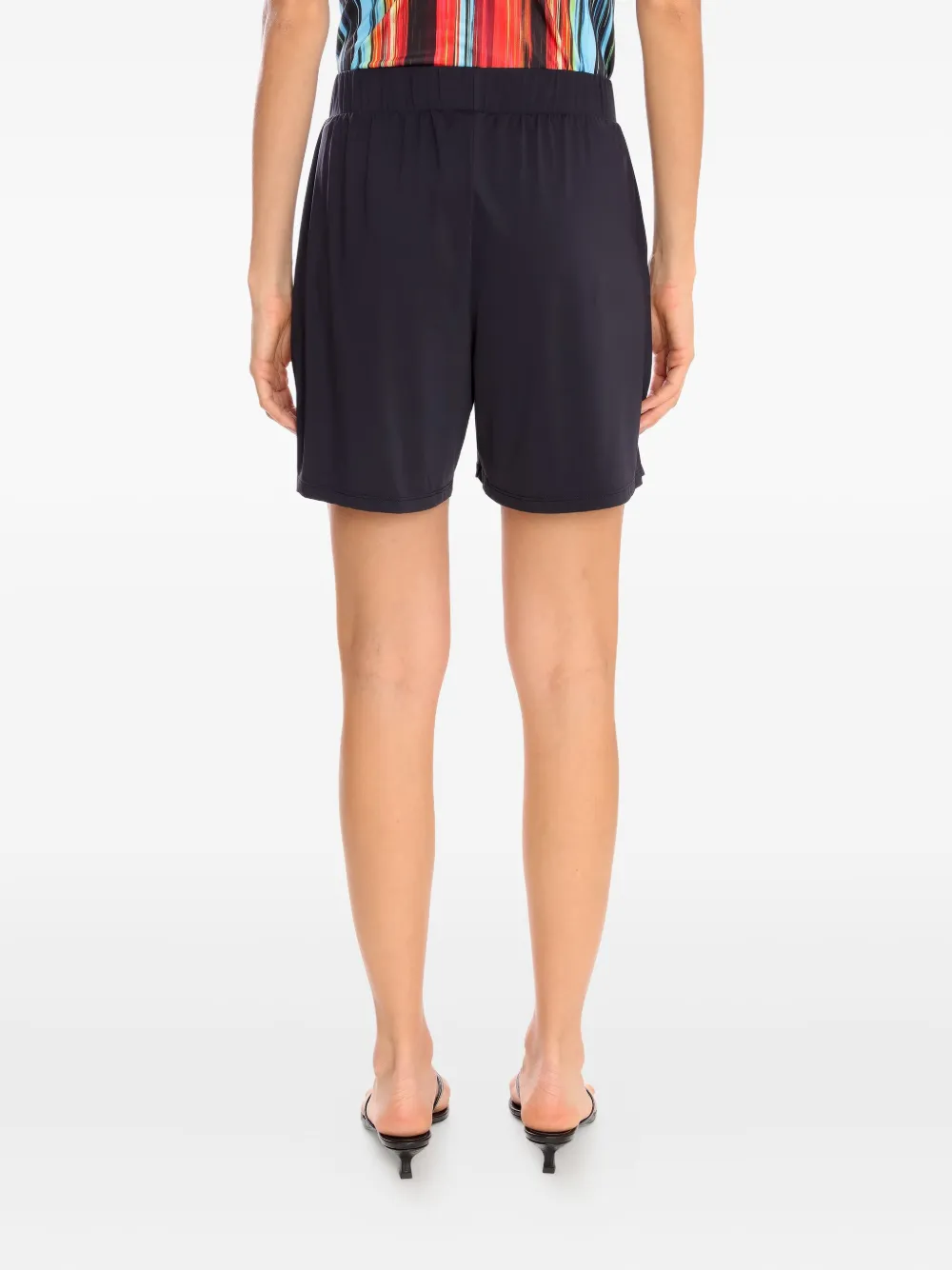 Lygia & Nanny Knielange shorts met elastische tailleband en zakken Zwart