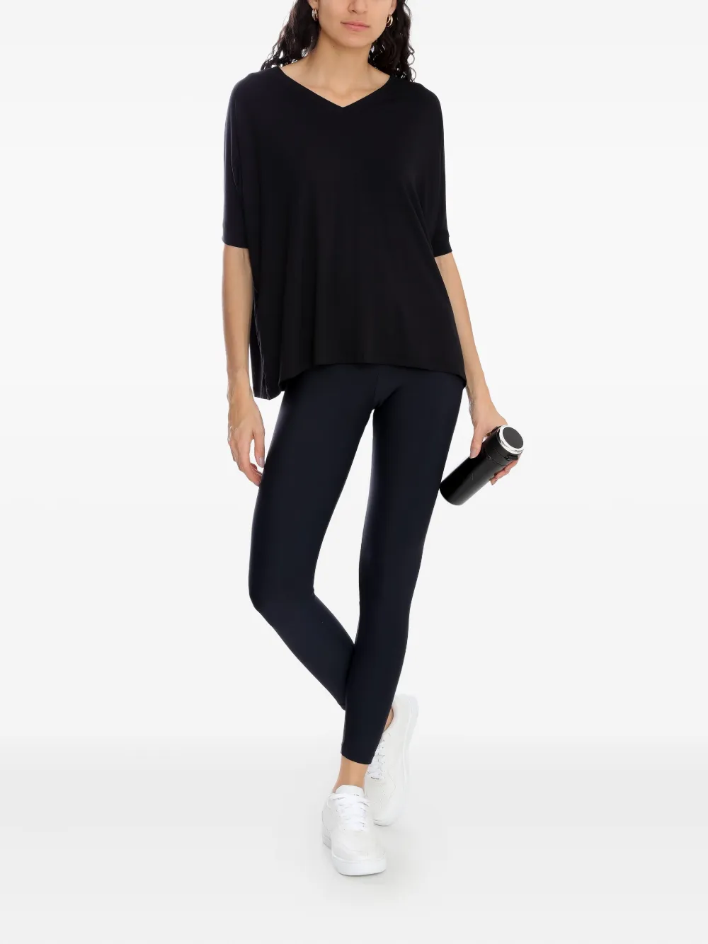 Lygia & Nanny V-neck Short-sleeve T-shirt In Black