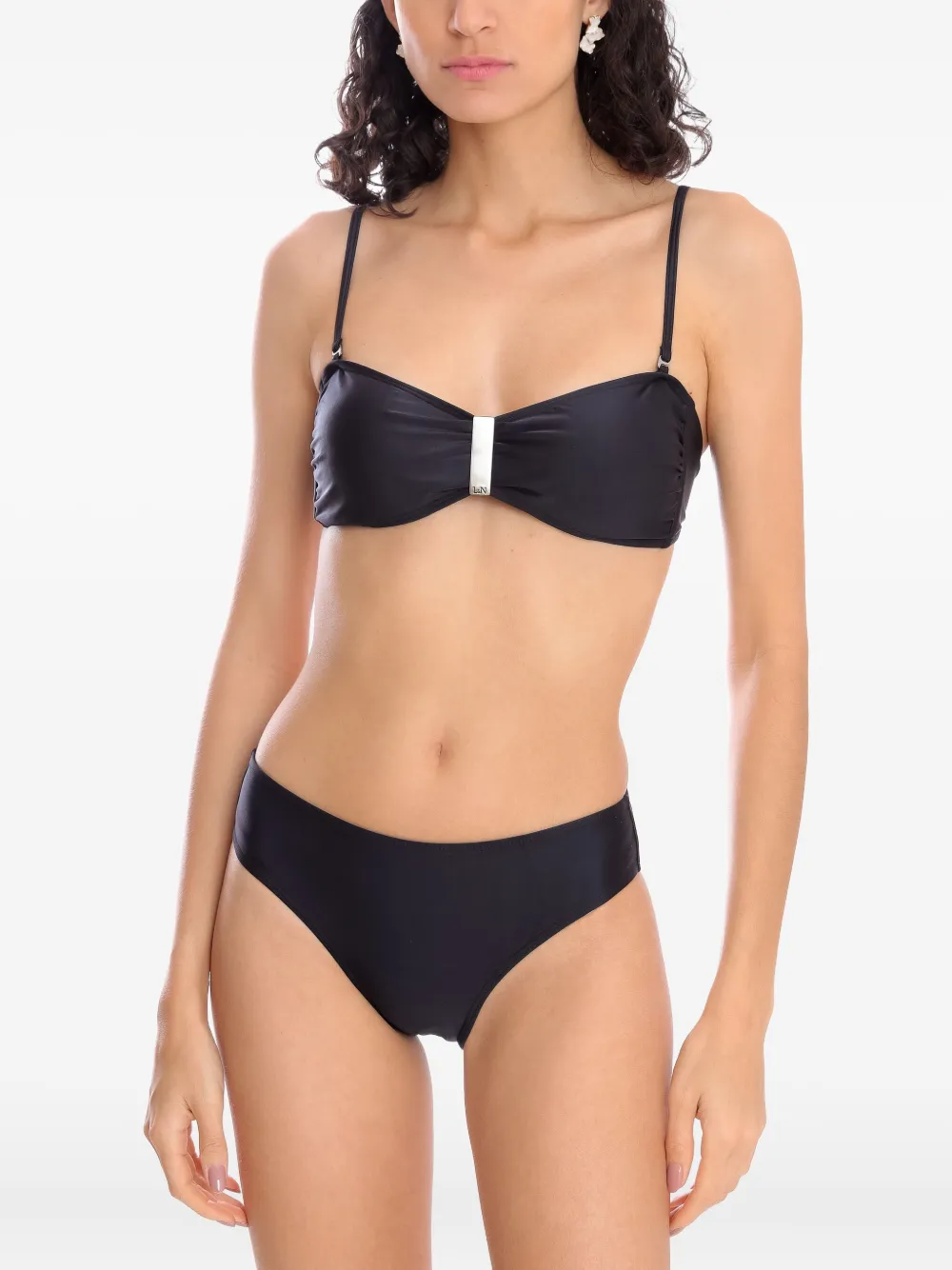 Lygia & Nanny Bandeau bikini met metalen detail Zwart
