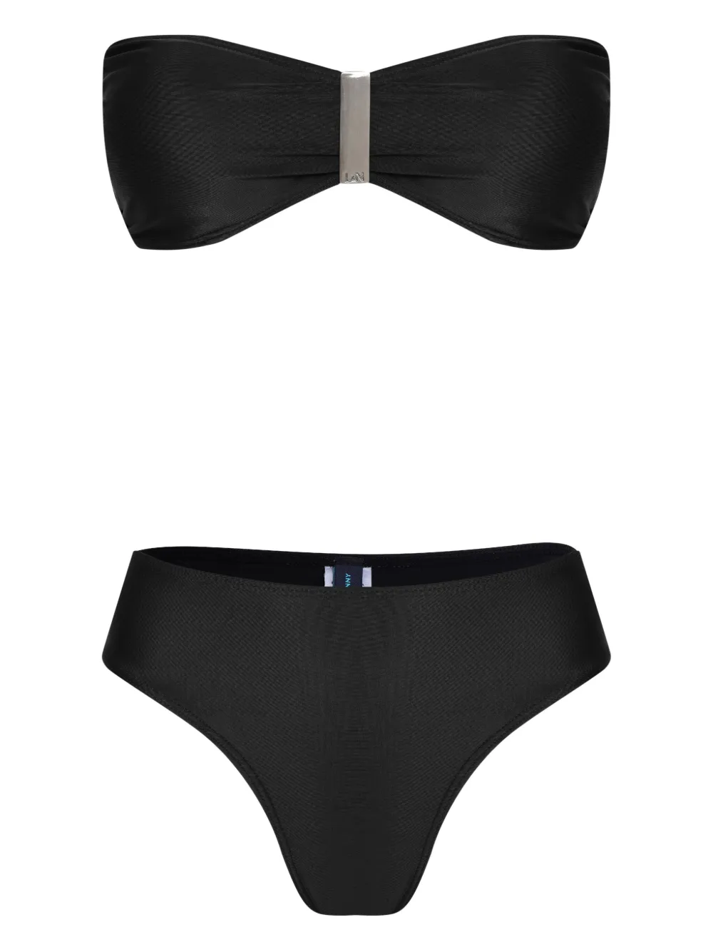 Lygia & Nanny Bandeau bikini met metalen detail Zwart