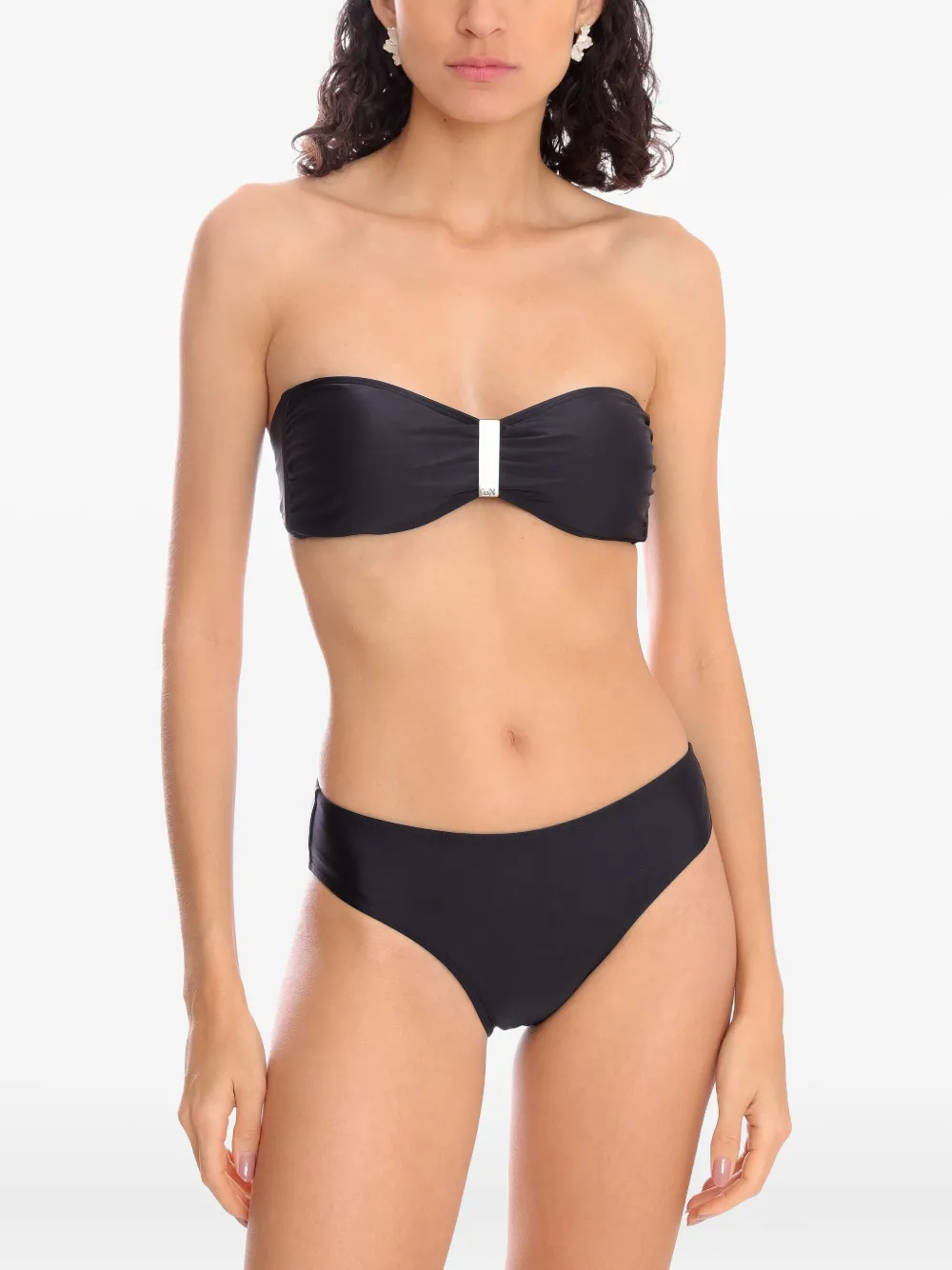 Lygia & Nanny Bandeau bikini met metalen detail Zwart