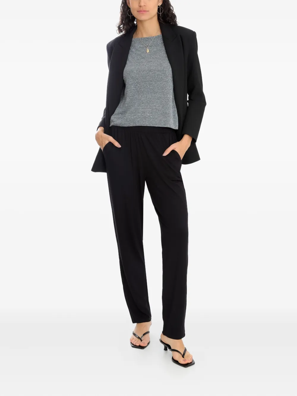 Lygia & Nanny Broek met elastische taille - Zwart