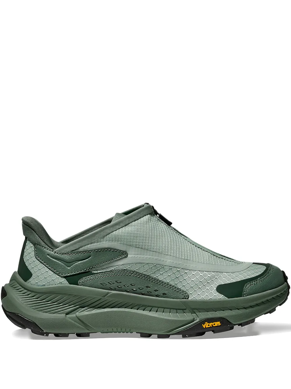 HOKA Transport zip-front mesh sneakers Green