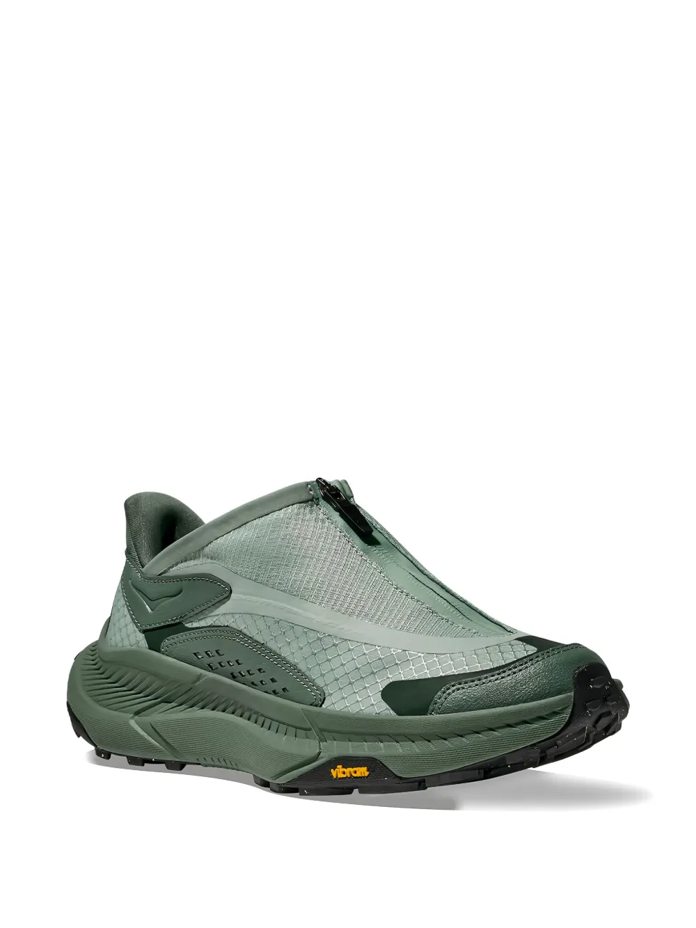 HOKA Transport zip-front mesh sneakers Green