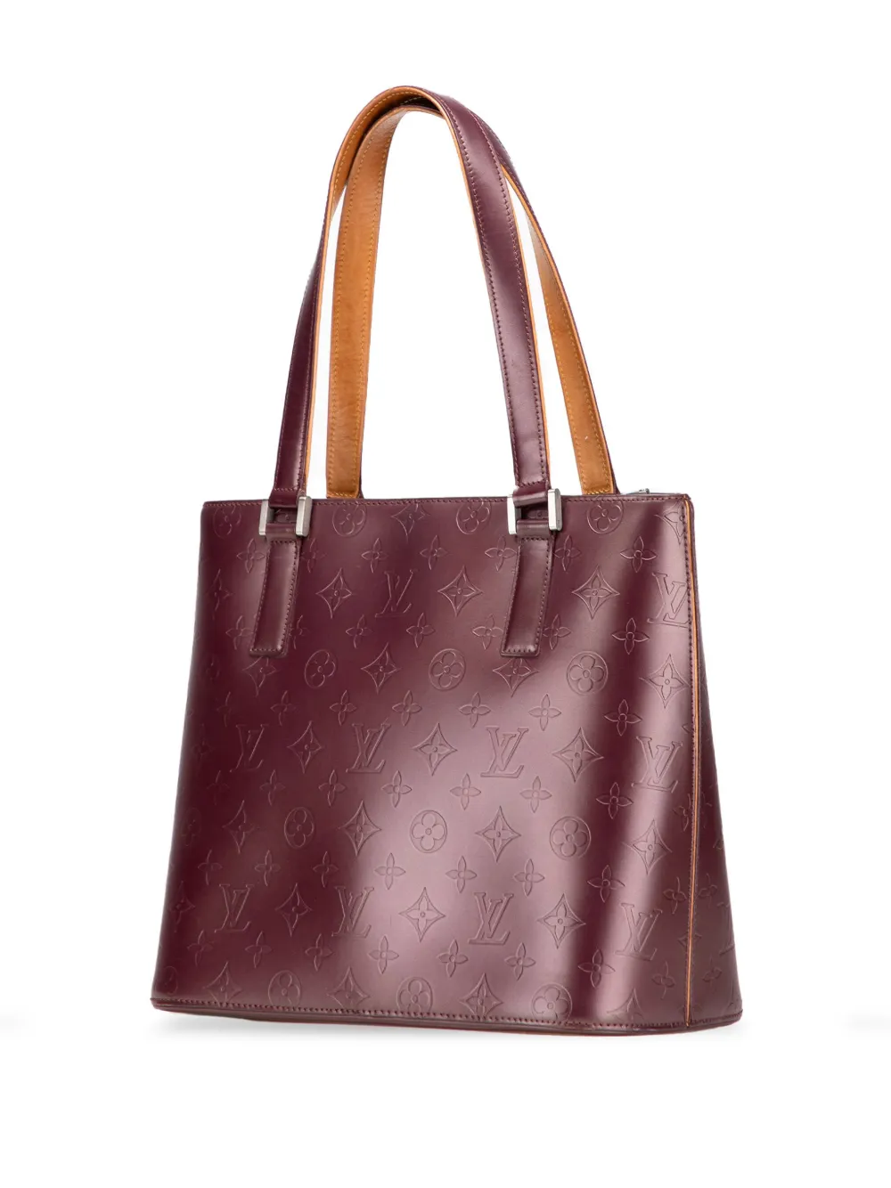 Pre-owned Louis Vuitton 2002 Monogram Mat Stockton Tote Bag In Red