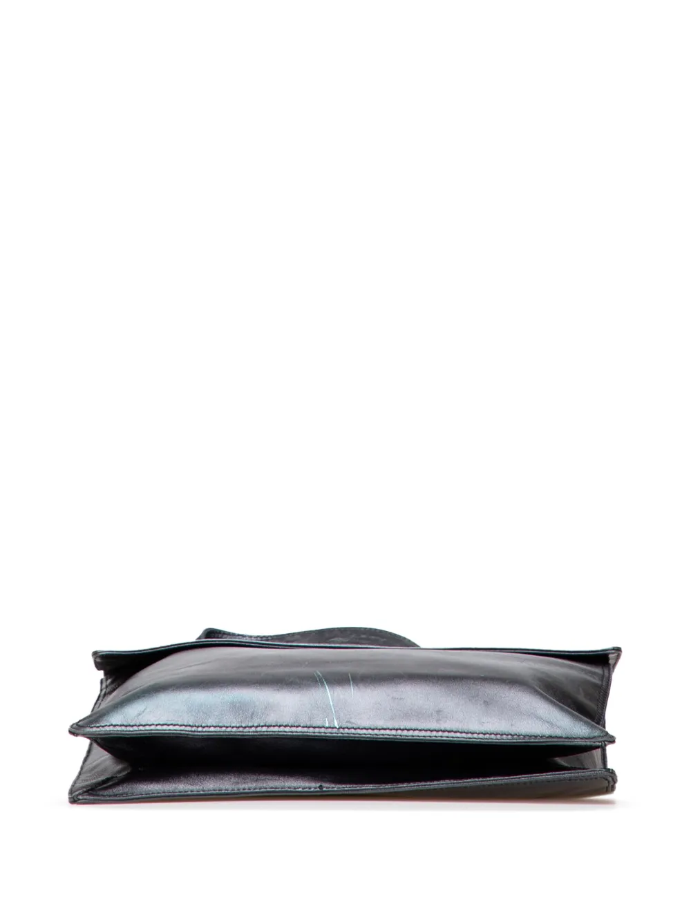 Pre-owned Chanel 1997-1999 Lambskin Messenger Bag Crossbody Bag In Black