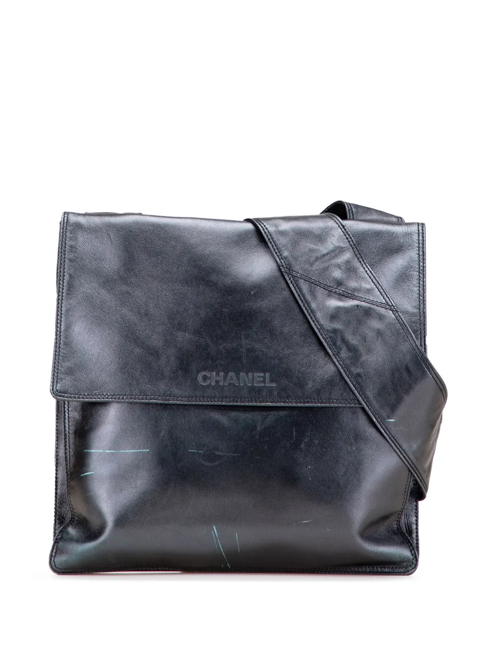 CHANEL Pre-Owned 1997-1999 Lambskin Messenger Bag crossbody bag | Black | Image 1