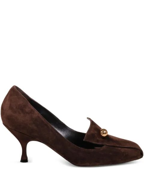 HERBERT LEVINE 80mm ball-embellished leather heeled pumps