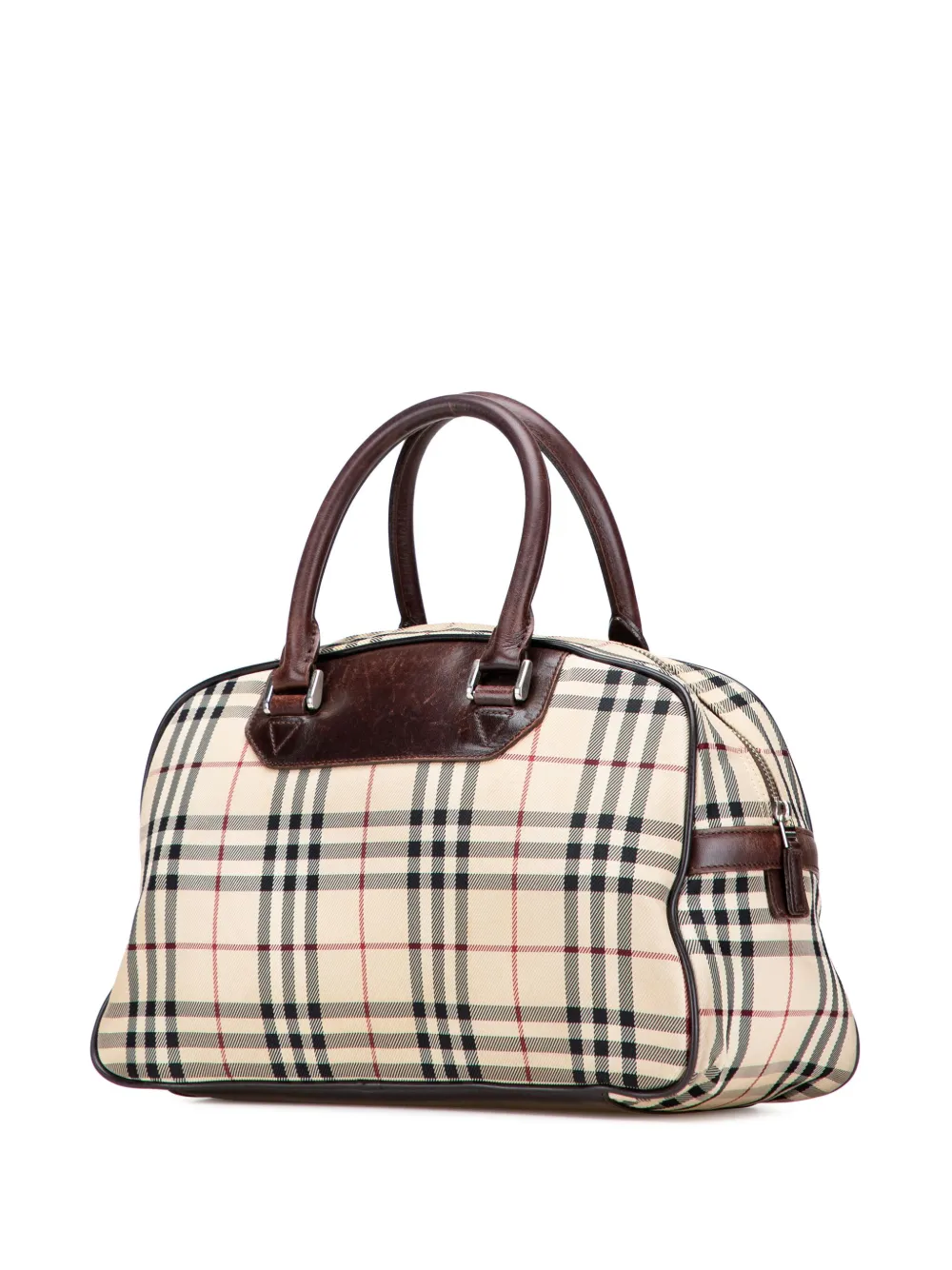 Pre-owned Burberry 2000-2017 House Check Canvas Handbag In Brown