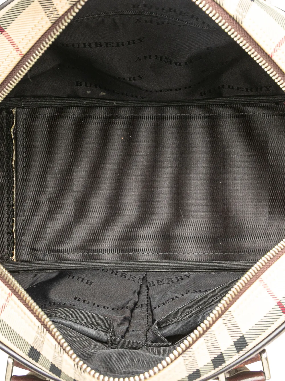 Pre-owned Burberry 2000-2017 House Check Canvas Handbag In Brown