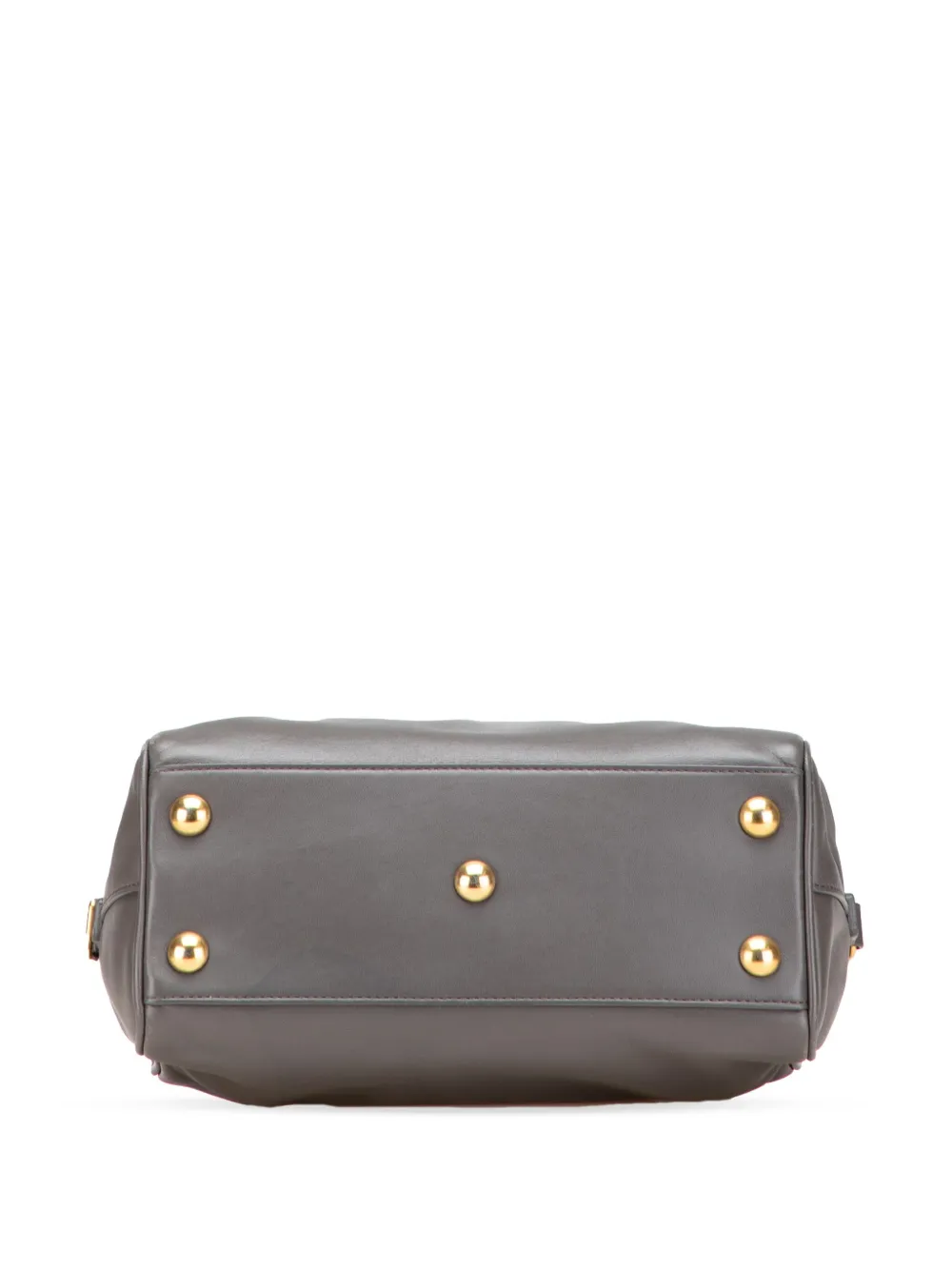 Pre-owned Saint Laurent 2013-2025 Baby Leather Classic Duffle Satchel In Gray