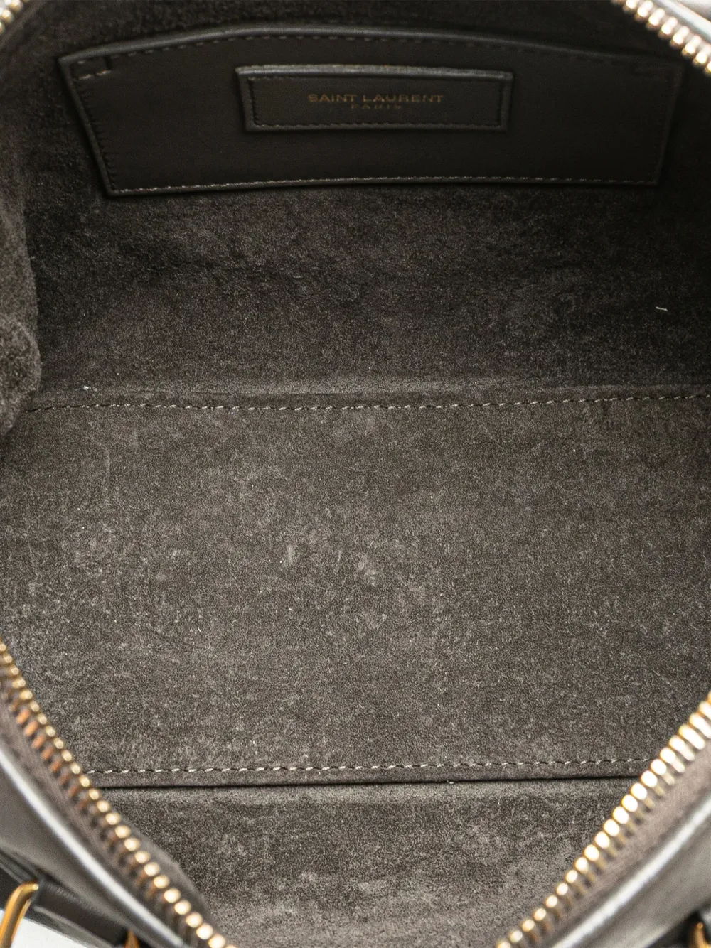 Pre-owned Saint Laurent 2013-2025 Baby Leather Classic Duffle Satchel In Gray