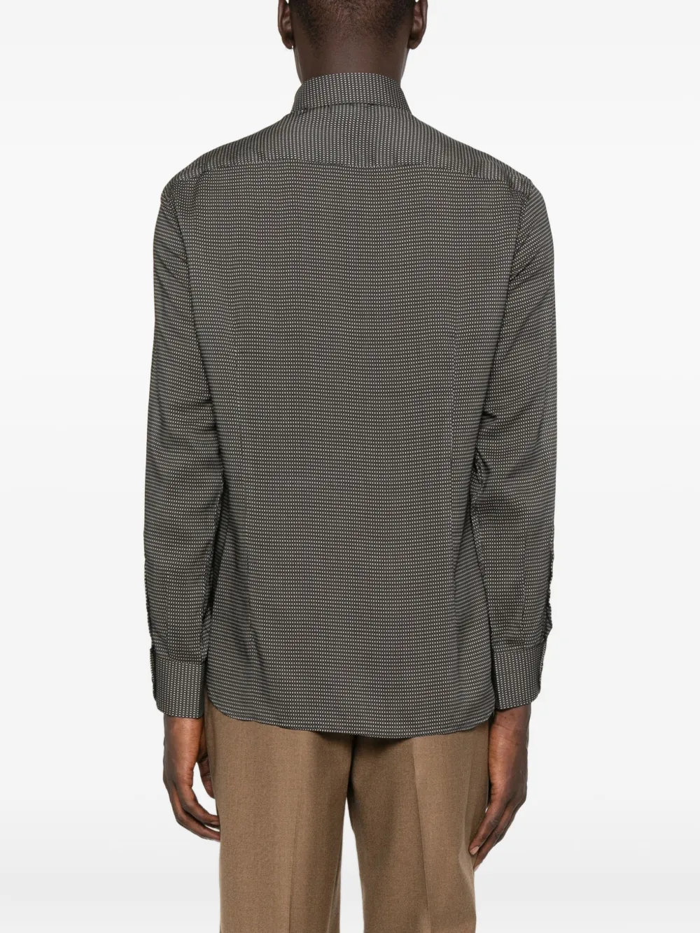 Emporio Armani Lyocell Shirt With A Patterned Print In Green