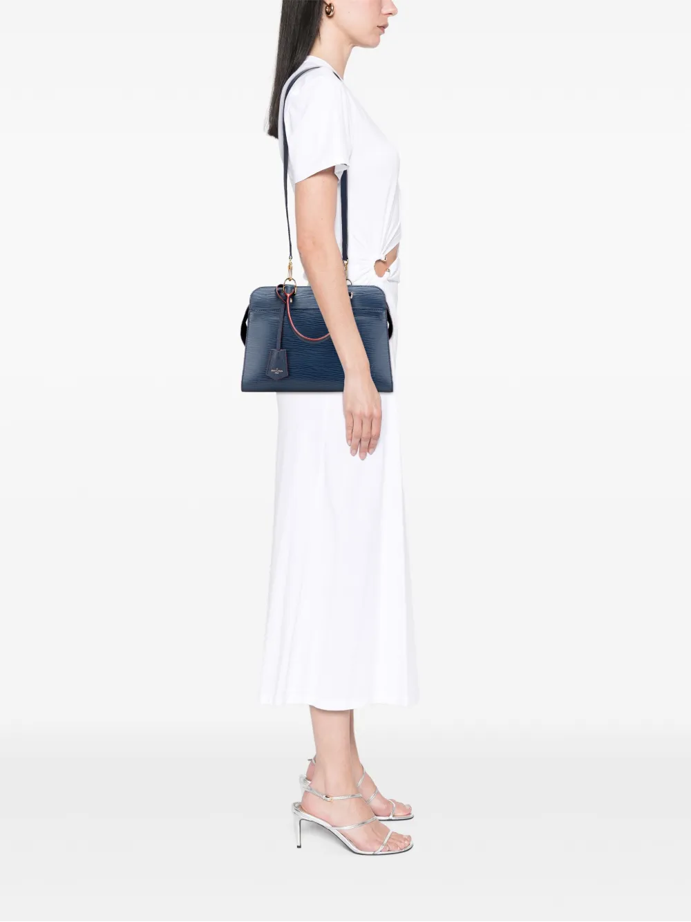 Pre-owned Louis Vuitton 2017 Epi Vaneau Mm Satchel In Blue