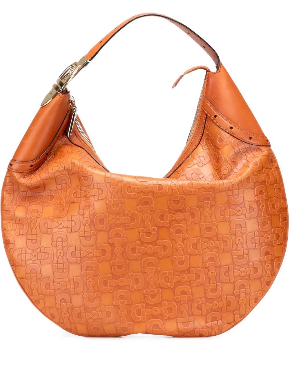 Gucci Pre-Owned 2000-2015 Embossed Leather Horsebit Glam hobo bag | Brown | Image 1