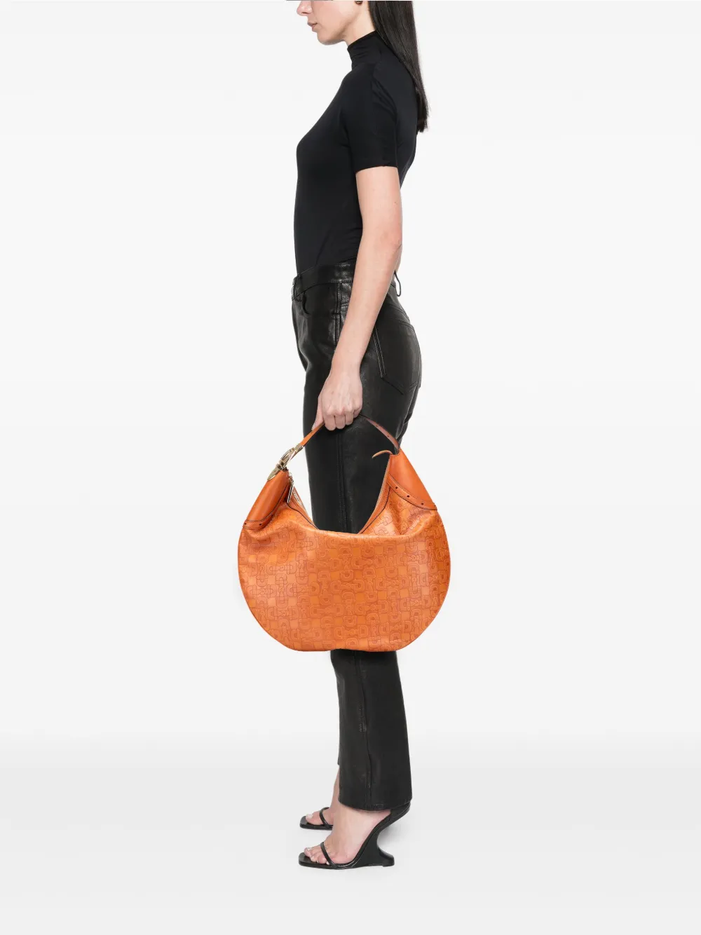 Gucci Pre-Owned 2000-2015 Embossed Leather Horsebit Glam hobo bag | Pre-Owned | Image 2