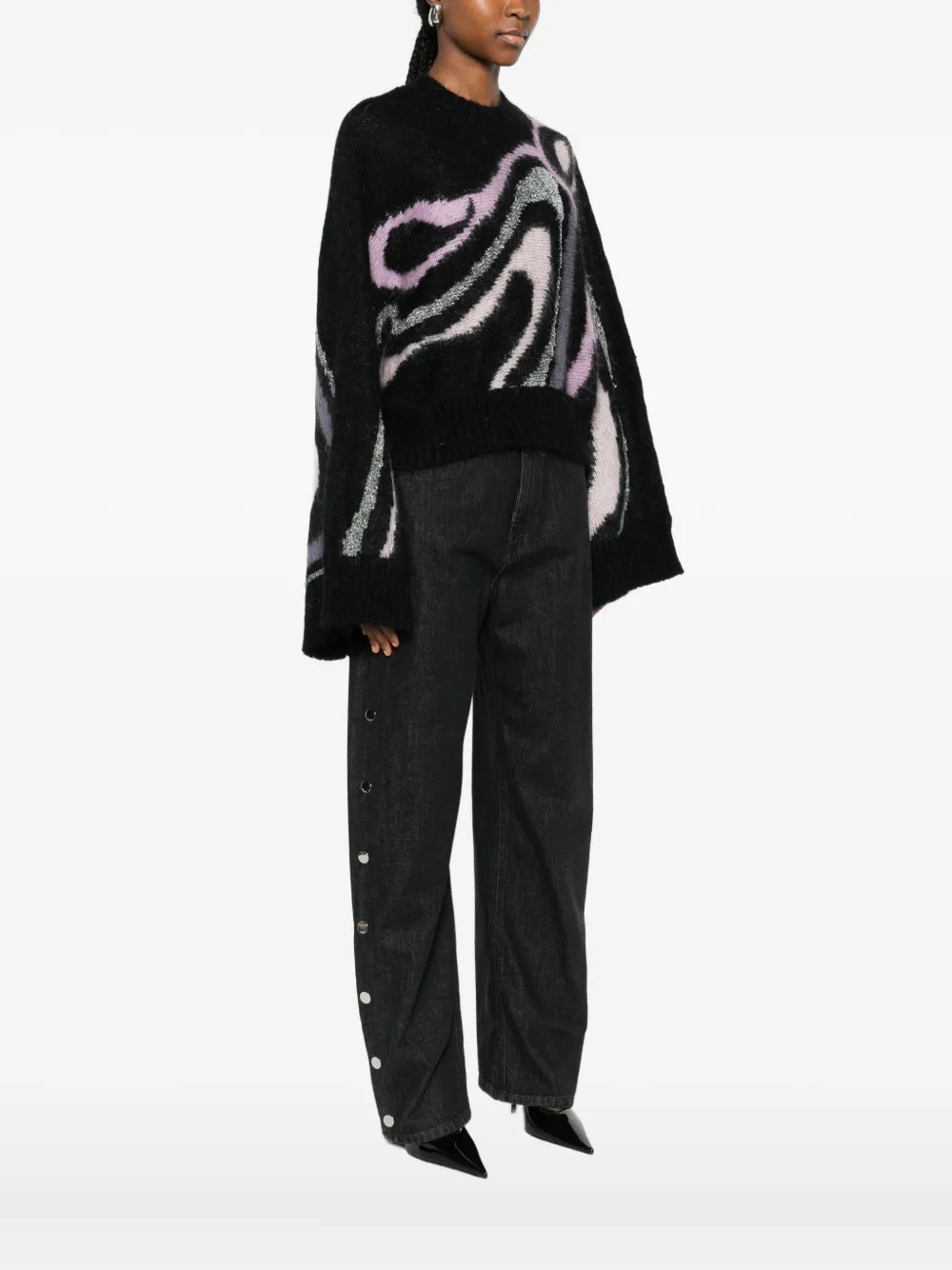 Pucci Aline Graphic-print Crew-neck Sweater In Multi