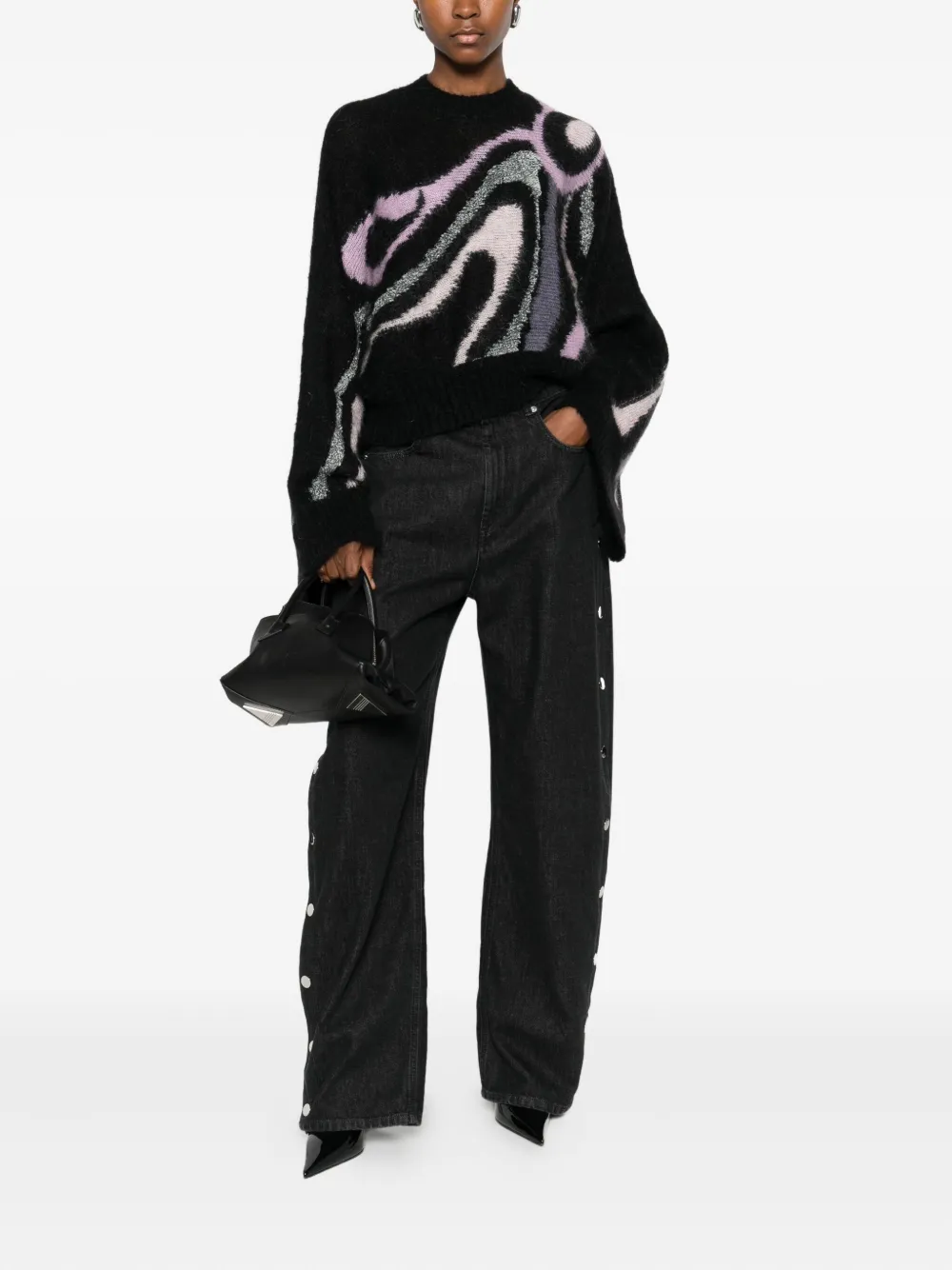 Pucci Aline Graphic-print Crew-neck Sweater In Multi