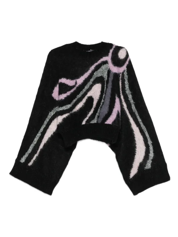Pucci Marmo-print Cropped Sweater in Black