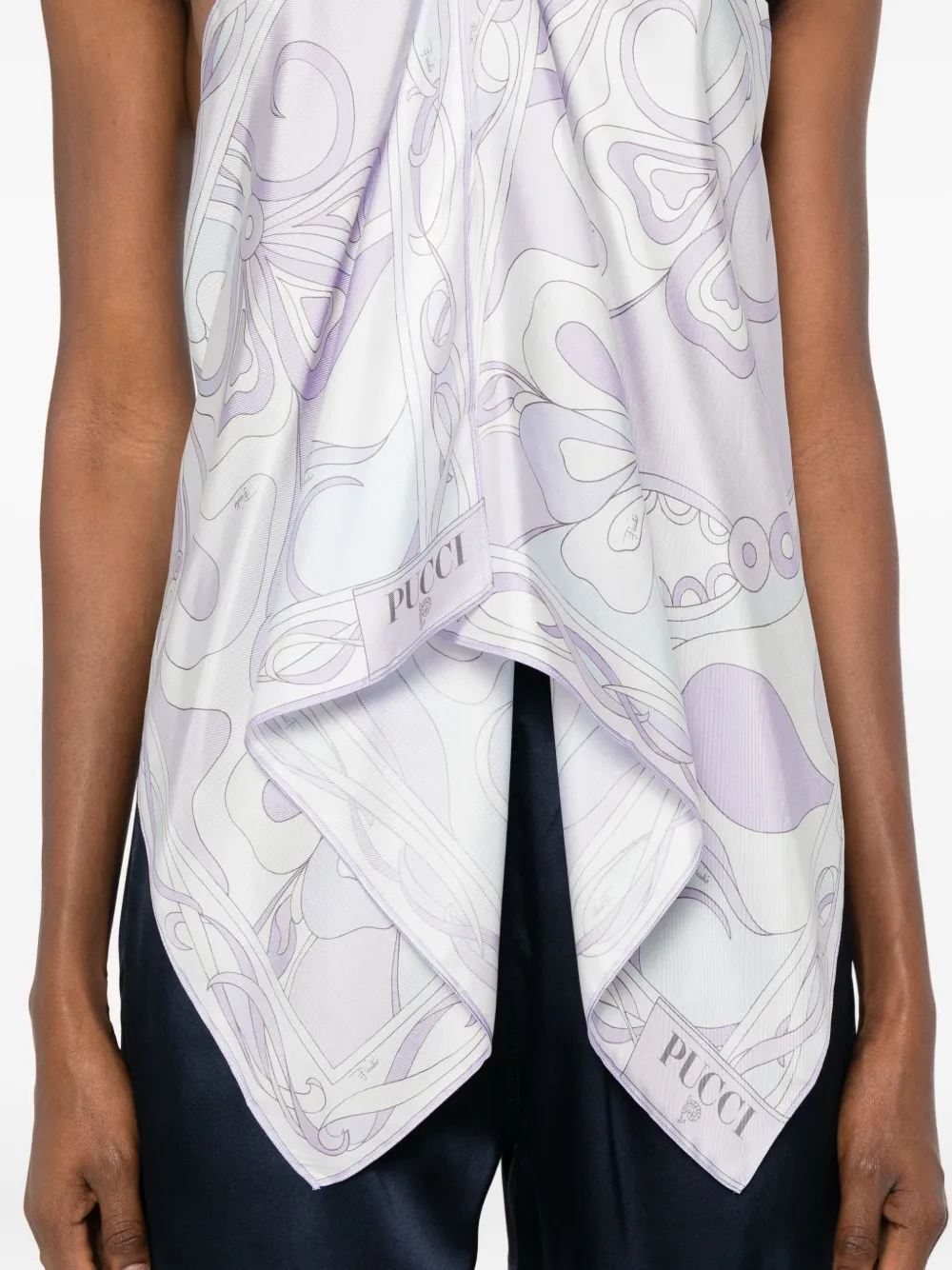 Pucci Chain High-neck Top In Purple
