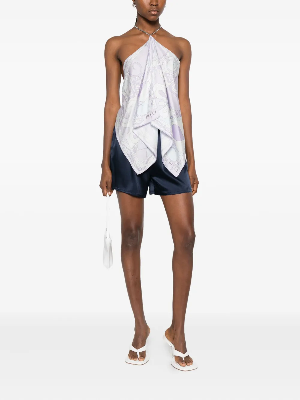 Pucci Chain High-neck Top In Purple