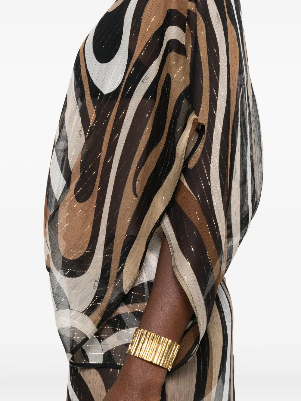 PUCCI Maxi-jurk met pofmouwen Bruin