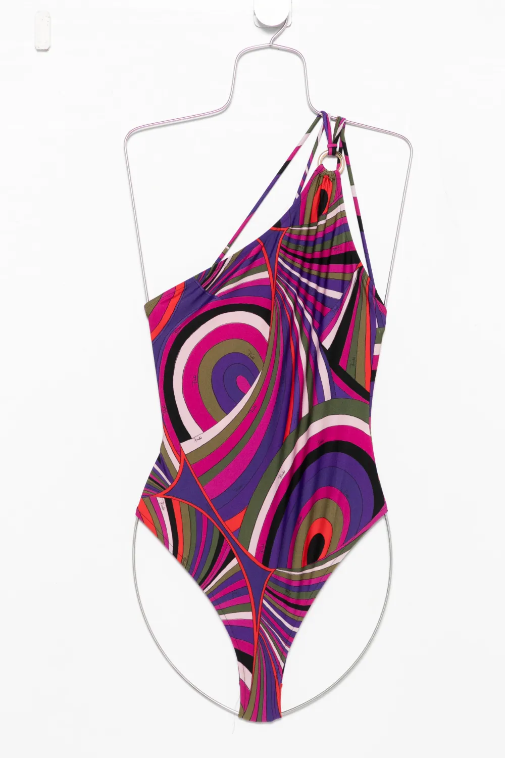 Pucci One-shoulder Swimsuit In Multi