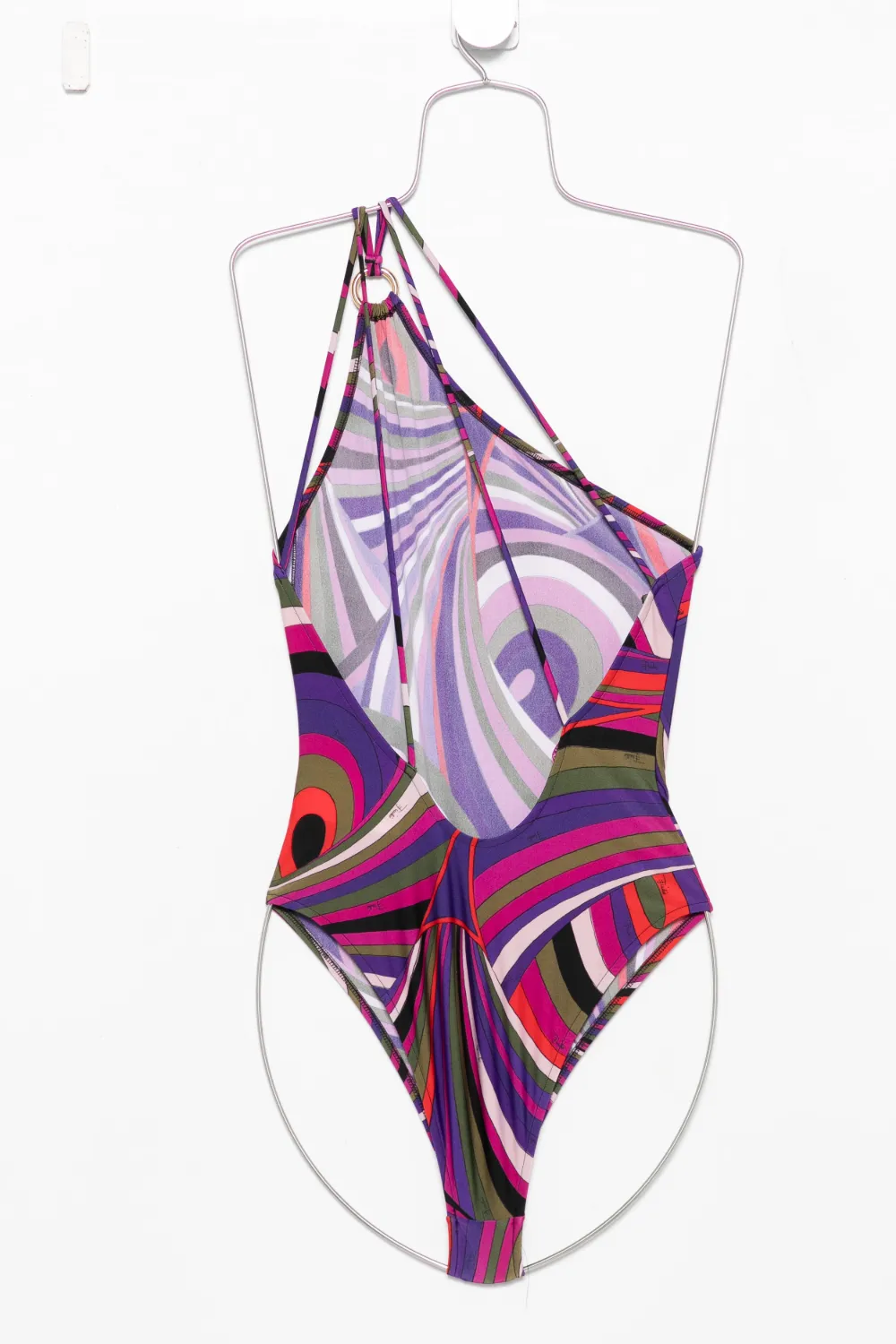 Pucci One-shoulder Swimsuit In Multi
