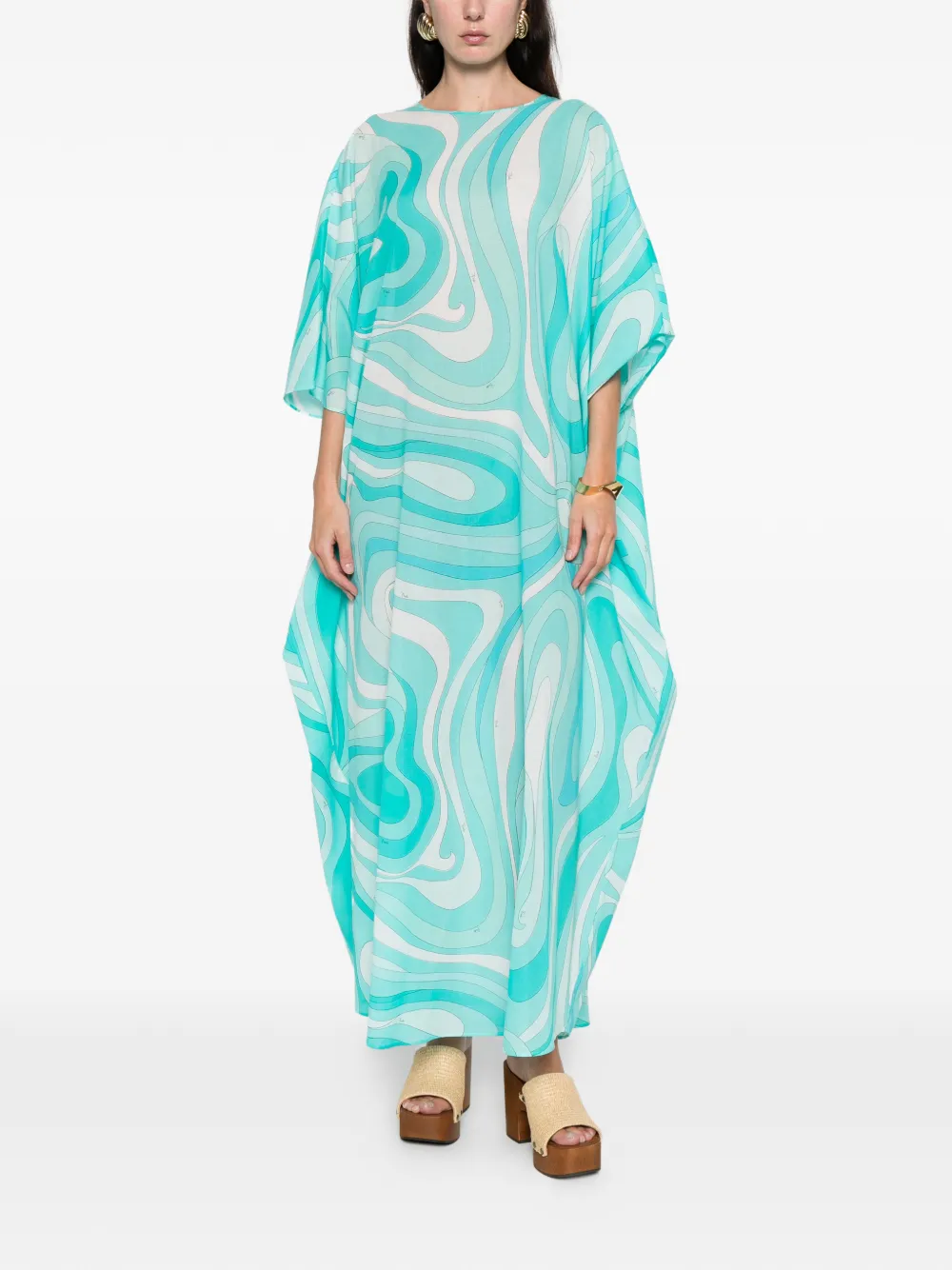 Pucci Printed Kaftan In Blue