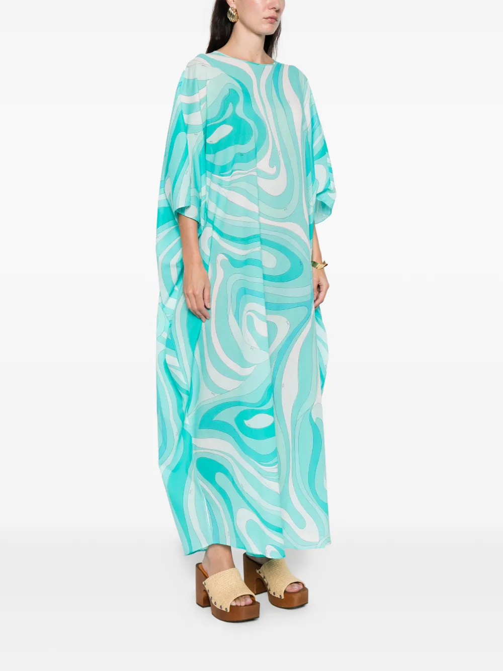 Pucci Printed Kaftan In Blue