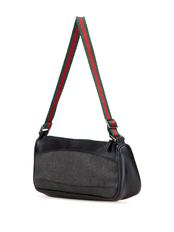 GUCCI 92820 ミニバッグ ポーチ デニム×レザー 002404 ショルダー