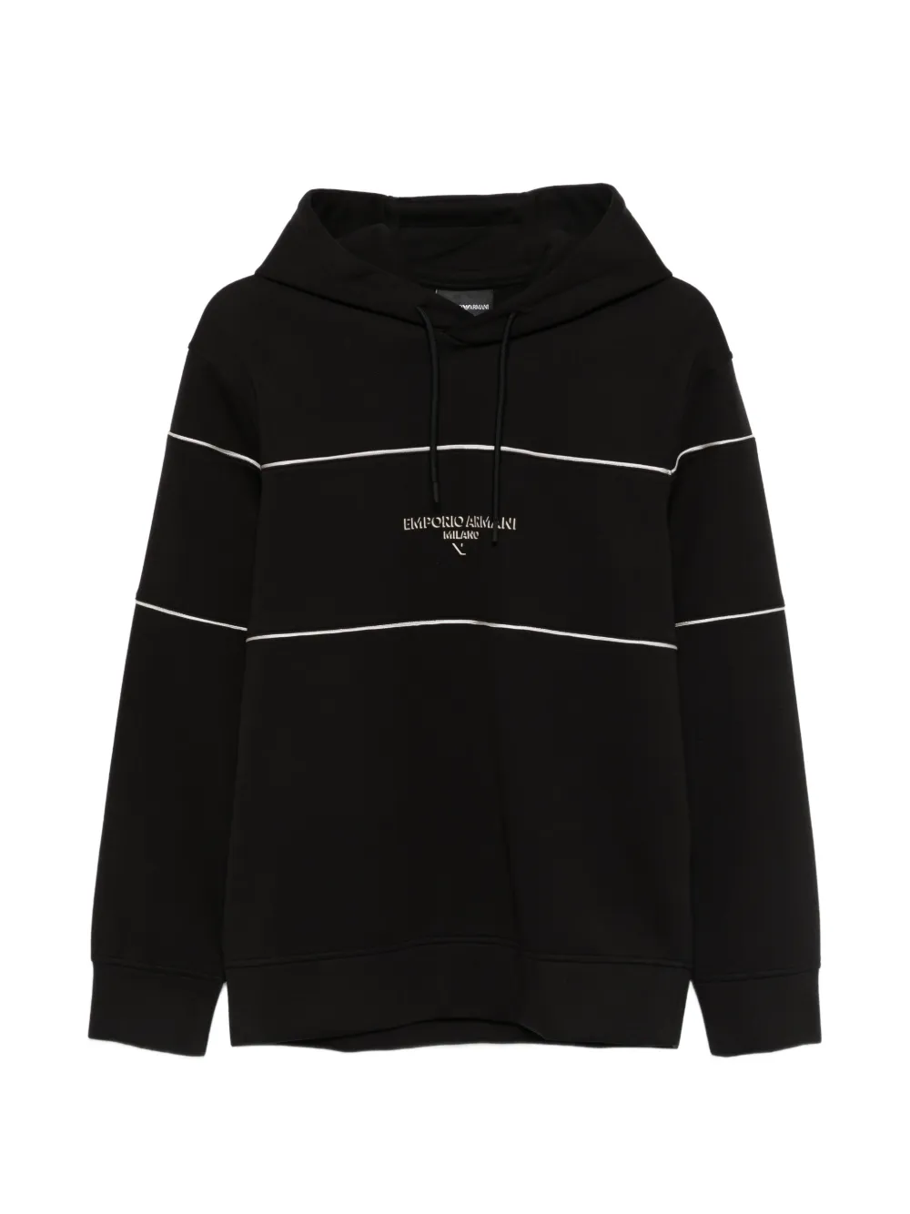 Emporio Armani stripe hooded sweatshirt - Nero