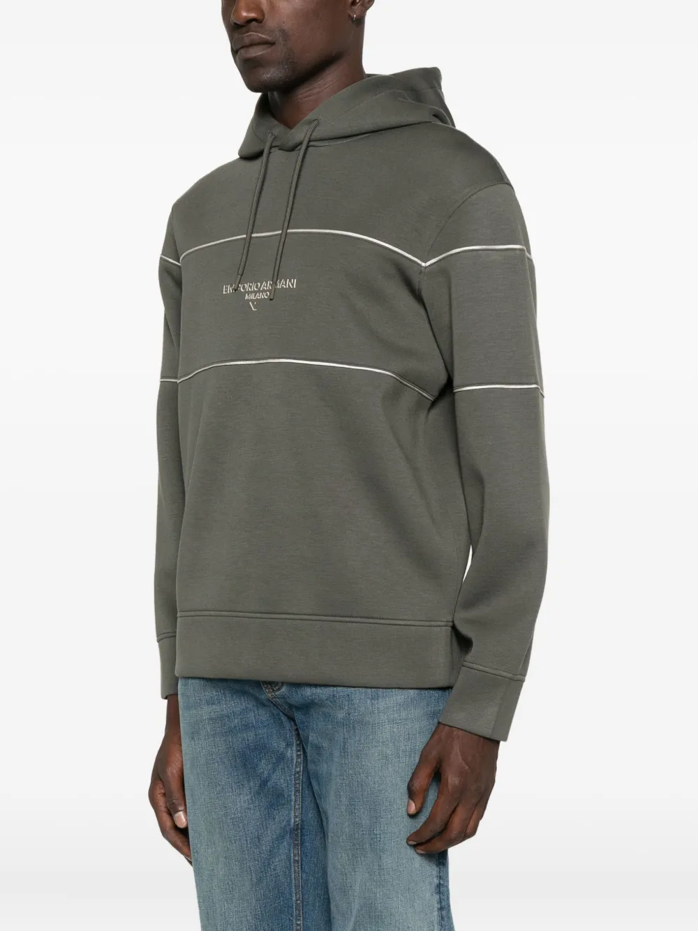 Emporio Armani Gestreepte hoodie Groen
