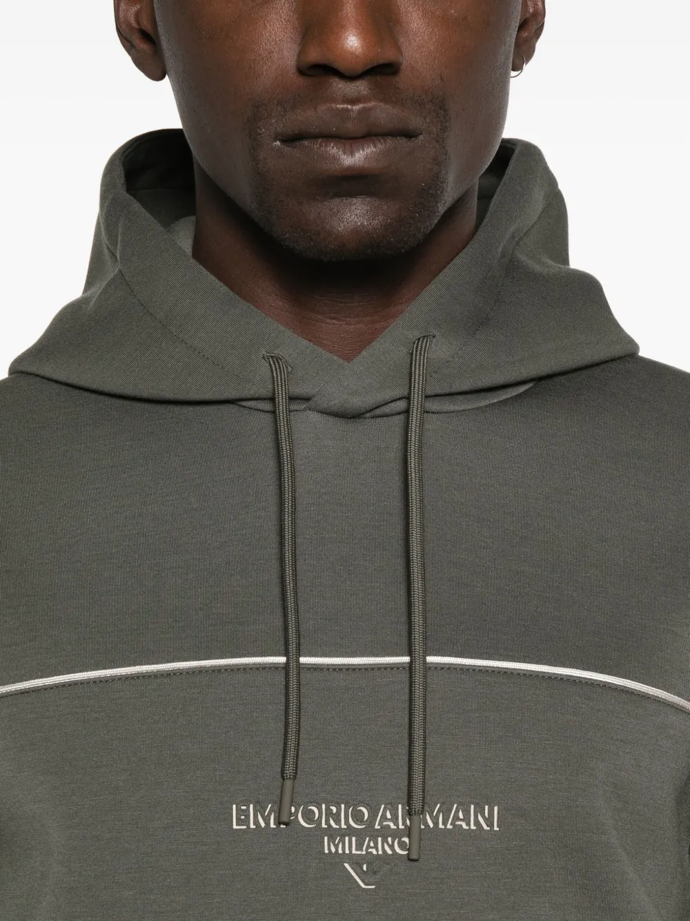 Emporio Armani Gestreepte hoodie Groen