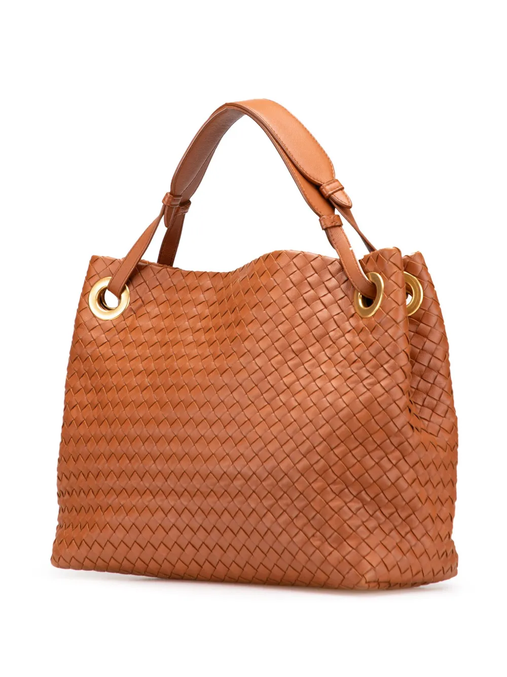 Pre-owned Bottega Veneta 2012-2025 Medium Nappa Intrecciato Bella Tote Bag In Brown