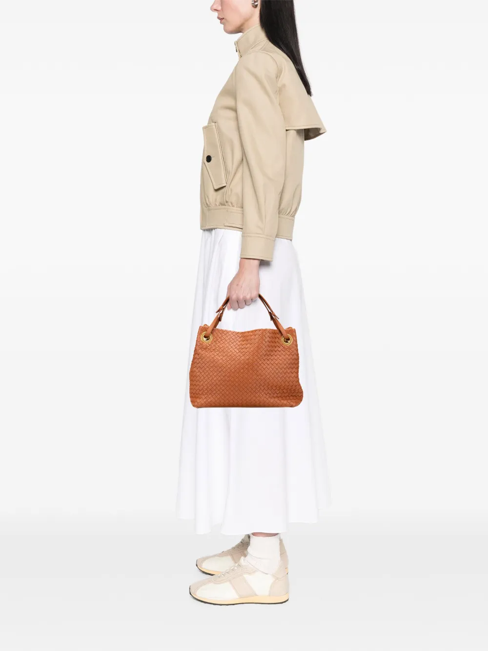 Pre-owned Bottega Veneta 2012-2025 Medium Nappa Intrecciato Bella Tote Bag In Brown