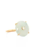 YI Collection 18K yellow gold jade and diamond spin ring