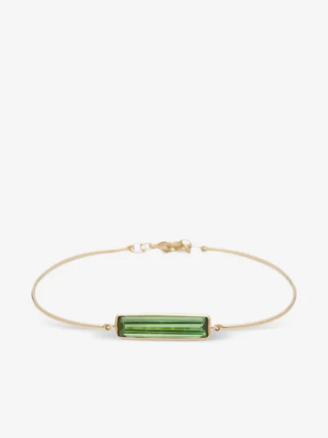 YI Collection brazalete en oro amarillo de 18kt con turmalina verde