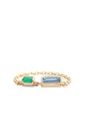 YI Collection 18K yellow gold topaz and emerald chain ring
