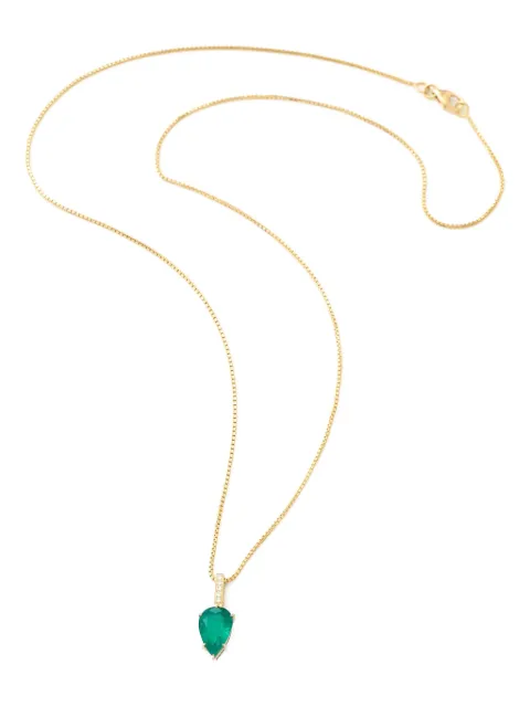 YI Collection collar Arrow en oro amarillo de 18kt con diamante y esmeralda