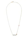YI Collection 18K yellow gold aquamarine and ruby bar necklace